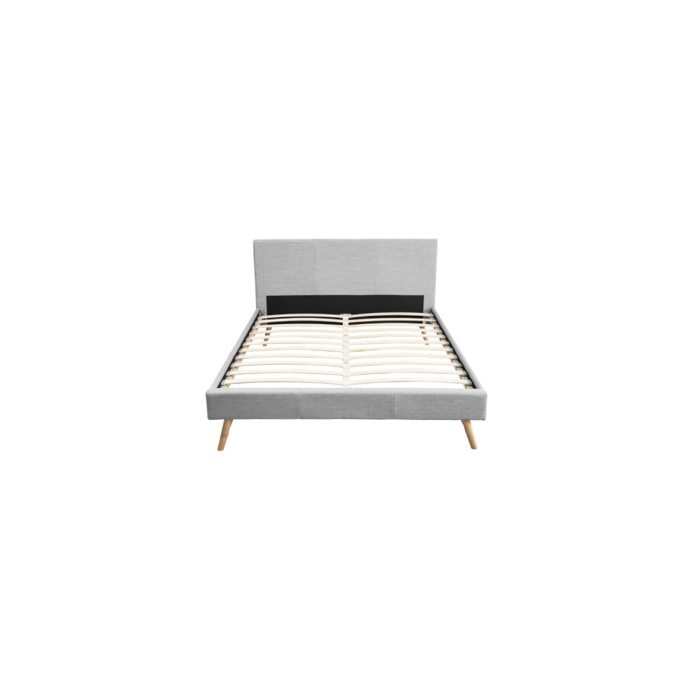 Cadre de lit avec sommier à lattes - Gris clair - 160 cm
