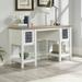 Highland Dunes Myrasol Desk Wood in White/Brown | 29.75 H x 53.88 W x 19.5 D in | Wayfair 619BB6EB3DBA47A18696C30D6472C246