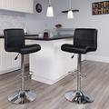 Flash Furniture Murphy Adjustable Height Swivel Bar Stool Upholstered/Metal in Black | 16.25 W x 19.5 D in | Wayfair DS-8101B-BK-GG