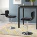 Zipcode Design™ Troutville Adjustable Height Swivel Bar Stool Upholstered/Metal in Black | 17.63 W x 19 D in | Wayfair