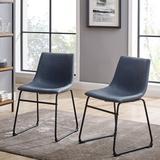 Bailey Side Chair Faux Leather/Upholstered in Blue Laurel Foundry Modern Farmhouse® | 31 H x 18.875 W x 18 D in | Wayfair