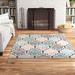 White 111 x 0.4 in Area Rug - Charlton Home® Wickford Damask Grey/Blue/Ivory Area Rug | 111 W x 0.4 D in | Wayfair ALCT8651 32929368