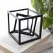 Gracie Oaks Stephani Dual Cube Decorative Sculpture Metal in Black | 4.5 H x 4.5 W x 4.5 D in | Wayfair 309B29F4740E467299EC2789F2E88270