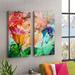 Wade Logan® Painted Petals LXI by Tristan Scott - 2 Piece Wrapped Canvas Graphic Art Print Set Canvas in Blue/Green/Indigo | Wayfair