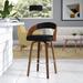 George Oliver Beahm Swivel 26" Counter Stool Wood/Leather in Black/Brown | 35.5 H x 19.5 W x 19.5 D in | Wayfair B7D36AB6A98F4246845EBFB2266E0337