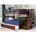 Harriet Bee Abel Full over Full Solid Wood Platform Standard Bunk Bed w/ Trundle Wood in Brown, Size 68.13 H x 56.625 W x 103.0 D in | Wayfair