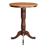 August Grove® Bernadette 41.1" Bar Height Solid Wood Pedestal Dining Table Wood in Brown | 41.1 H x 36 W x 36 D in | Wayfair ATGR8439 34397967