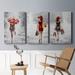 Red Barrel Studio® City Shopping I - 3 Piece Wrapped Canvas Print Set Canvas, Solid Wood in Brown | 27 H x 54 W x 1 D in | Wayfair