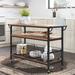 Gracie Oaks Escar Kitchen Cart w/ Wooden Top Wood in Brown/White | 31.38 H x 47.63 W x 17 D in | Wayfair 25335CFBD43B4EB8B0FBB86612C1E76F