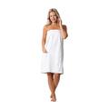 Women’s Terry Cloth Spa and Bath Towel Wrap with Adjustable Closure & Elastic Top, White, XXL