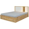 Lit adulte design wood 160 x 200 cm + led dans la tête de lit. Meuble design idéal pour votre