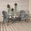 Sol 72 Outdoor™ Anette Adirondack Chair w/ Table Plastic/Resin in Blue | 40.5 H x 25.5 W x 28.7 D in | Wayfair 94230B59BC5A455D93F52E08B239BA24