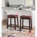 Lark Manor™ Arlyce Counter & Bar Solid Wood Backless Stool w/ Upholste Seat Wood/Upholste in Red | 26.5 H x 14.125 D in | Wayfair