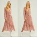 Free People Dresses | New Free People Celine Midi Dress Pink/Gold Z81-2 | Color: Gold/Pink | Size: L