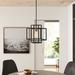 Wade Logan® Mccluskey 1 - Light Single Square/Rectangle Pendant w/ Wrought Iron Accents in Black/Gray/Yellow | 13 H x 9.75 W x 9.75 D in | Wayfair