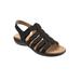 Wide Width Women's Tiki Sandals by Trotters in Black Nubuck (Size 9 W)