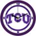 TCU Horned Frogs 11.5'' Suntime Premium Glass Face Traditional Logo Wall Clock