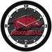 Arkansas Razorbacks 11.5'' Suntime Premium Glass Face Carbon Fiber Wall Clock