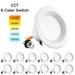 Luxrite 4" LED Recessed Can Lights, Color Temperature Selectable 2700K - 5000K, Dimmable, 750lm, Baffle Trim 12-Pack