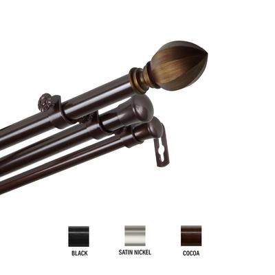 InStyleDesign Sienna Triple Curtain Rod 13/16 inch dia.
