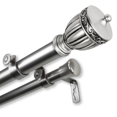 InStyleDesign Risler 1 inch Diameter Adjustable Double Curtain Rod