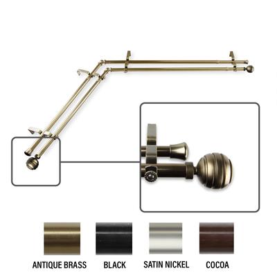InStyleDesign Piper Corner Window Double Curtain Rod 13/16 inch dia.