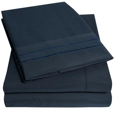 Deep Pocket Soft Microfiber 4-piece Solid Color Bed Sheet Set