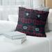 Houston Football Baroque Pattern Accent Pillow-Faux Suede
