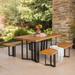 Verona Outdoor 3-piece Rectangle Light-Weight Concrete Picnic Dining Set by Christopher Knight Home