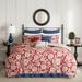 Madison Park Georgia Red Cotton Duvet Cover Set