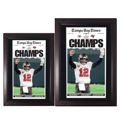 Tampa Buccaneers Football Custom Framed Front Page Newspaper Print TBT-1