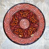 Handmade 10-inch Engraved Ceramic Plate (Morocco)