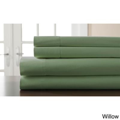 Hemstitch 400 Thread Count Cotton Sateen Weave Solid Color Sheet Set