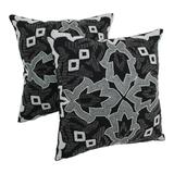 Blazing Needles 20-inch Floral Beaded Throw Pillows (Set of 2)