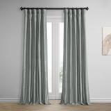 Ex. Fabrics Silver Faux Textured Dupioni Silk Curtain (1 Panel)