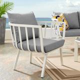 Riverside Outdoor Patio White Aluminum Armchair