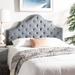 SAFAVIEH Arebelle Grey Upholstered Tufted Headboard - Silver Nailhead (Queen)
