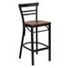 Two-Slat Ladder Back Metal Restaurant Barstool - 17"W x 19"D x 41.75"H - 17"W x 19"D x 41.75"H