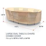 Budge Sedona Tan Outdoor Oval Table and Chairs Combo Cover Multiple Sizes