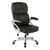 Executive Manager's High-Back Bonded Leather Chair with Silver Accents