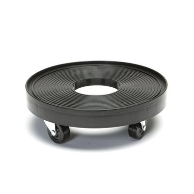 Black Plastic 12-inch Plant Dolly with Hole