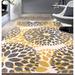 World Rug Gallery Modern Floral Circles Area Rug