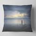 Designart 'Stormy and Dark Sea Sunset' Seascape Throw Pillow