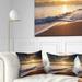 Designart 'Sunset over Foaming Waves' Modern Beach Throw Pillow