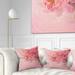 Designart 'Peony Flowers on Pink Background' Floral Throw Pillow