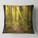 Designart 'Sunset in Green Autumn Forest' Modern Forest Throw Pillow