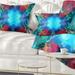 Designart 'Blue Fractal Circles and Waves' Abstract Throw Pillow