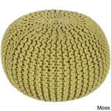 Surya Baristo Round Cotton 20-inch Pouf