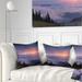 Designart 'Sunrise in Purple Sky Over Mountains' Landscape Photography Throw Pillow