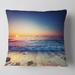 Designart 'Beautiful Sunrise over Blue Sea' Seashore Throw Pillow